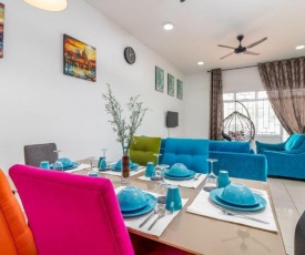 Colorful Home Escadia near Desaru Beach with WIFI & Netflix